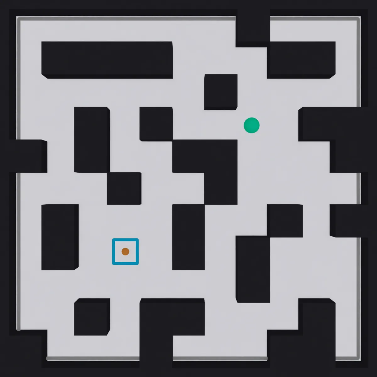 Large maze with scattered walls